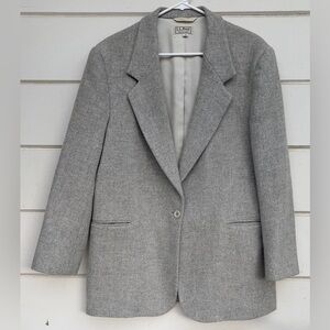 Vintage L.L‎ Bean Wool Blazer, Single Button, grey sized 12